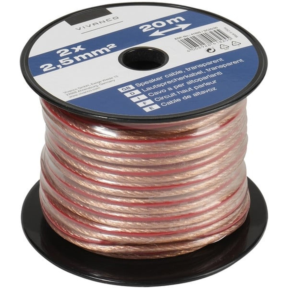 VIVANCO Lautsprecherkabel auf Minispule 2x 25 mm 20m 46825 1906839 7490₽