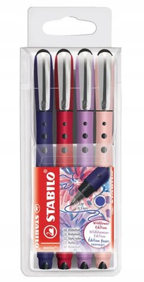 Pióro kulkowe STABILO worker+ WILDFLOWERS etui 4szt Stabilo