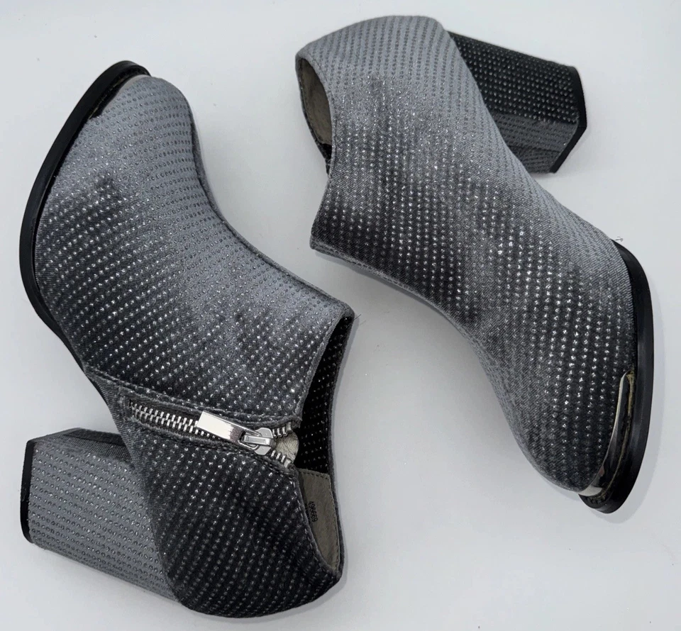 Botines Joan Boyce 496669 Valerie Gris Terciopelo Como Estrás Acento Talla 9W Foto 4 de 4