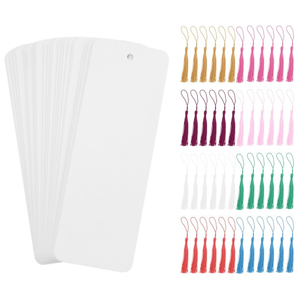48 StüCk Papier Lesezeichen Karton Lesezeichen Mit Bunten Quasten Fü3161-image