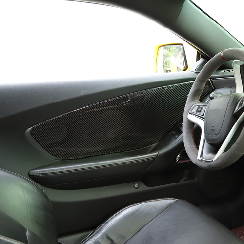 Real Carbon Fiber Front Door Trim Sticker Panel Cover Kits For Camaro ...