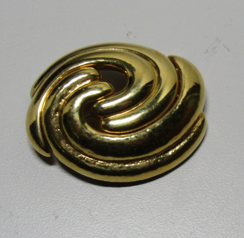 Broche vintage Monet Pin Signée Ton Or Tourbillon 2"