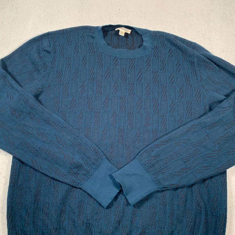 Brioni Sweater 54 Blue Crewneck Wool Silk Pullover - Image 2 of 4