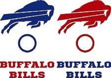 Buffalo Bills Cornhole Set of 8 Vinyl Decals -2 Free Window Decals