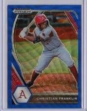 2021 Panini Prizm Draft Picks Prizms Blue Wave #123 Christian Franklin