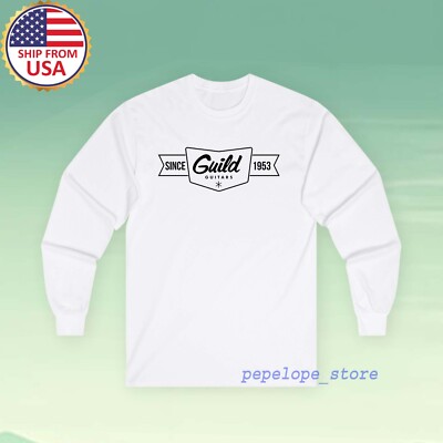 Guild Guitar Since 1953 Men's White Long Sleeve Size S-2XL