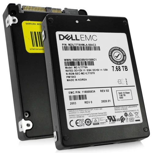 Samsung PM1643a 7.68TB SAS 12 Gb/s 2.5in Enterprise SSD MZILT7T6HMLA