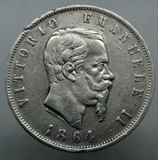 SCUDO da  5 Lire II° Tipo 1864 NAPOLI   Vittorio Emanuele II