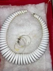 Vintage Spiral Costume Jewelry White Necklace and Earings