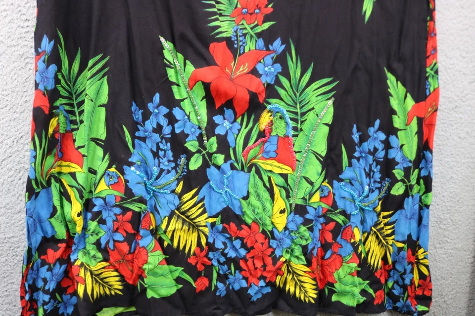 La Cera Black w/Beaded Florals Maxi Dress-Size 3XL- Pockets - Image 2 of 4