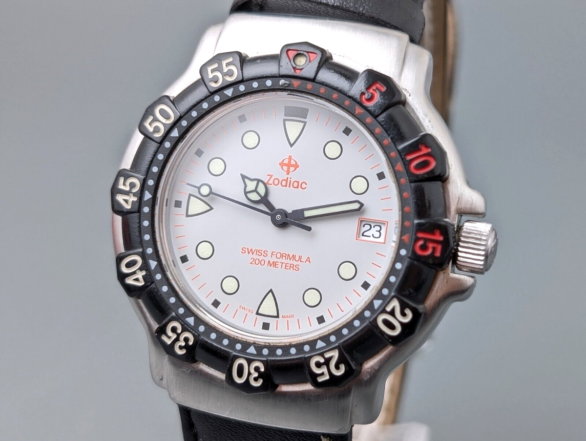 Umer様用B064 Zodiac Swiss Formula 200m 腕時計 Zodiac Swiss Formula 200m Diver Mens Sport Quartz Watch