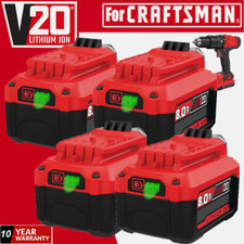 PACK For Craftsman V20 20 Volt MAX 8.0Ah Li-ion Battery CMCB204 CMCB202 CMCB201