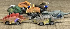 Lot Of 7 Dinosaur Toy Pull Back  Go Cars Vehicles