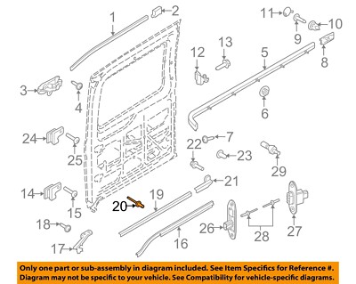 FORD OEM 06-23 E-Transit Side Loading Door Door Hardware-Guide Rivet W705426S303