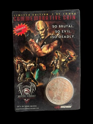 Midway - Commemorative Coin LE - Mortal Kombat  Deadly Alliance Sub Zero Rare!!