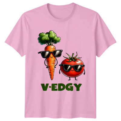 V-Edgy Carrot Tomato Pun T-Shirt Cool Veggie Grafik T-Shirt