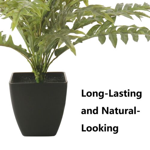 Artificial Boston Fern 15.5" Mini Potted Plant 29 Leaves Home Office Decor - Picture 7 of 7