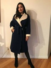 Vintage Designer Coat Jaeger England All Wool Wrap Women Size Small / Medium