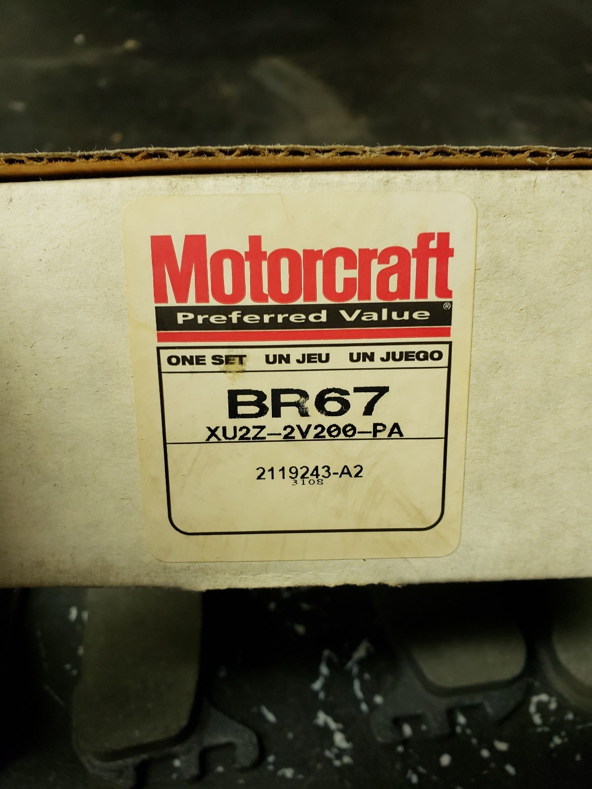 Disc Brake Pad rear GENUINE MOTORCRAFT BR-67 , BR67 XU2Z-2V200-PA ...