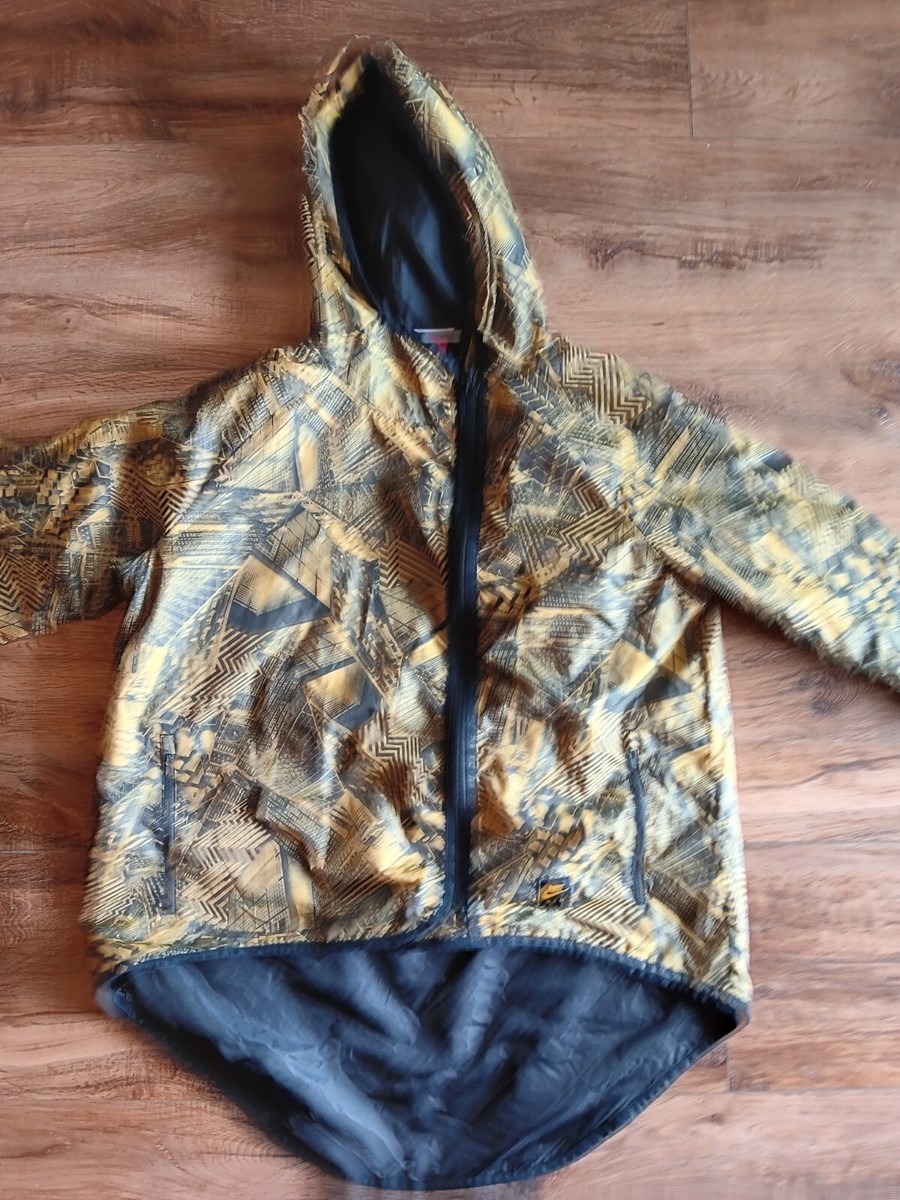 Nike MLN Asymmetric Windbreaker 678116 306 L Large Black Yellow