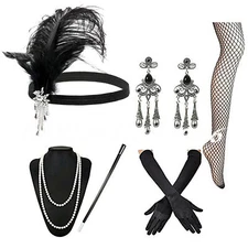 6PCS Set of 1920s Flapper Accessories Set Women Retro Gatsby Costume Accessories