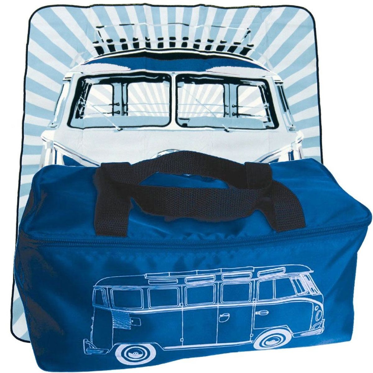 Couverture de pique-nique Volkswagen bleue grand format tapis de plage extérieur