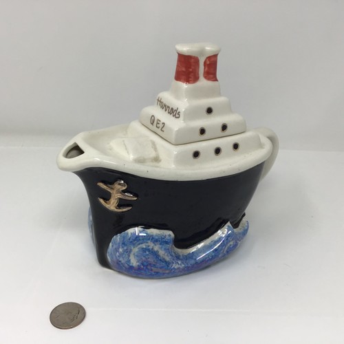 TETERA HARRODSQE2 Ship porcelana por Tony Carter Inglaterra años 50’s - Imagen 6 de 6
