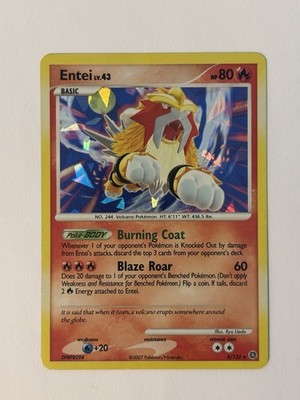 Entei 4/132 Cracked Ice Holo Rare Secret Wonders Pokemon TCG English Near Mint