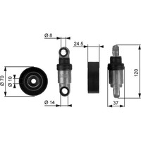Gates T38242 Spannrolle Keilrippenriemen FüR BMW 3 5 7 X3 X5 Z3 Z4 E36 E46 E34