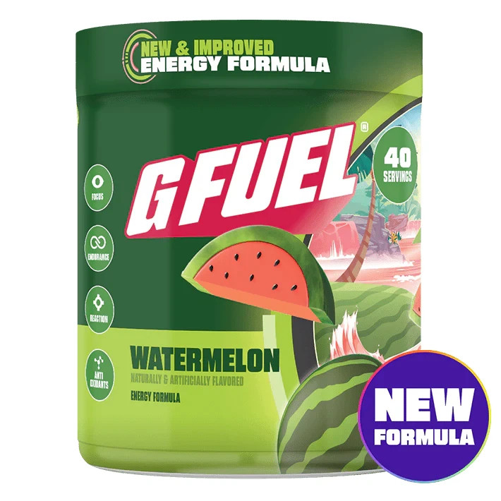 G Fuel Watermelon 2.0 Tub | Energy Drink Powder | 40 Servings | UK | GFUEL