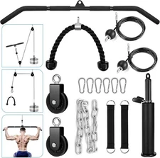 Fitness Cable Pulley System, Gym LAT and Lift Pulldown Machine Attachments,... 