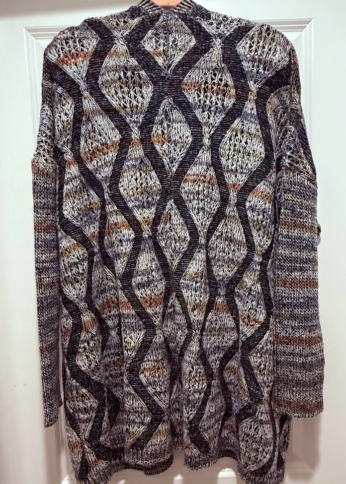 Suéter de Lana Suave Surroundings Cárdigan Abierto Plumero 2XL AZUL/GRIS ¡Pre-AMADO! 💕 Foto 2 de 4