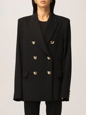 Moschino Double-Breasted Blazer With Teddy Buttons Black Women's IT 38 US 4 NWOT