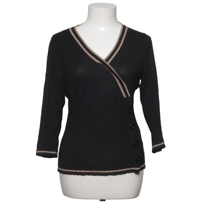 August Silk, Top, Größe: 38, Schwarz/Beige, Kaschmir/Baumwolle/Seide #xPm