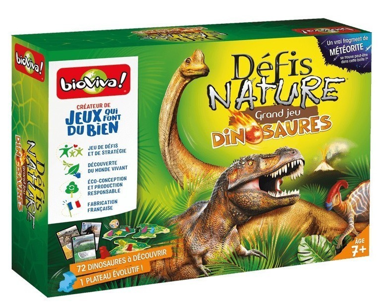 Défis Nature Grand Jeu Dinosaures avec cartes de stratégie et plateau évolutif