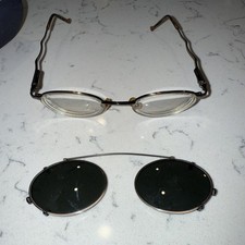 Vintage Prescription Glasses With Clip On Sunglasses. Brand Unknown To Me