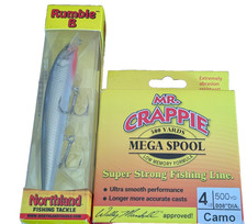 Northland Rumble B Size 13 Crankbait Lure Mr Crappie Mega Spool 4lb Fishing Lot