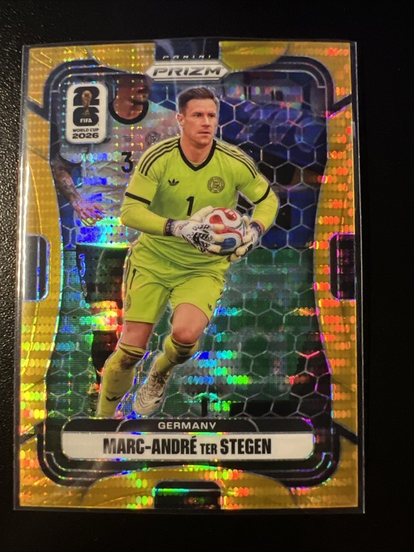 2026 Panini Prizm FIFA World Cup Marc-Andre Ter Stegen Gold Preferred Prizm 1/10