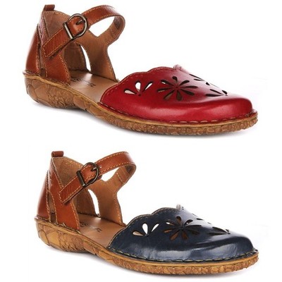 Josef Seibel Rosalie geschlossene Zehe Geo D'Orsay Damen Sandale rot bunt UK 4   8