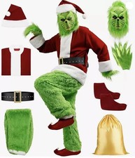 Christmas The Grinch Complete Costume Santa Claus Costume Adult SIZE: M- 2XL 
