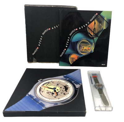 Armbanduhr Swatch Automatic Blue Magic SAN100 1991 + Buch
