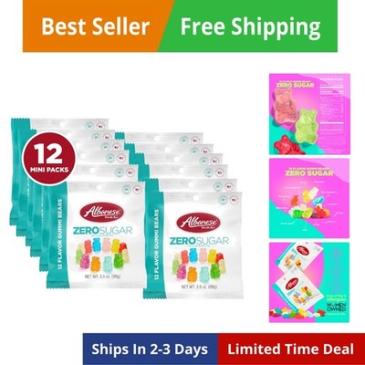 Candy, Sugar Free 12 Flavor Gummi Bears, 3.5 oz. Bag, Pack of 12