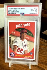 Juan Soto PSA 10 No Name Missing Error 2018 Topps Archives Rookie RC Card #73 SP