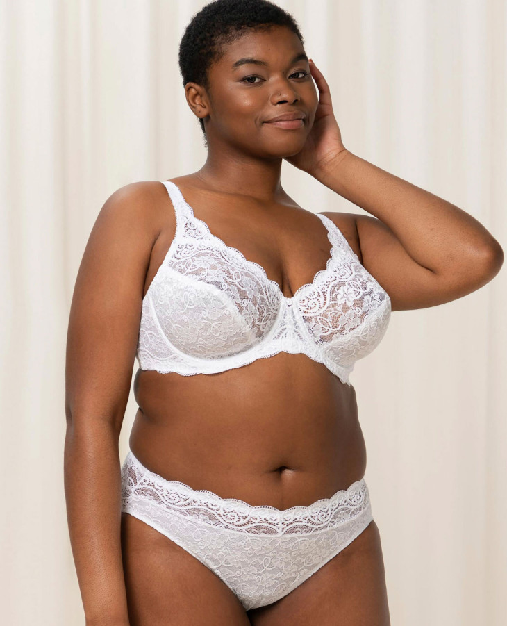 Triumph Amourette Bra W Underwired Non Padded Full Cup Lace Bras Lingerie 46C