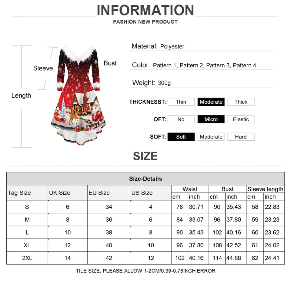 Robe Longue Noël Cosplay Bonhomme Neige Grande Jupe Vintage Sexy Fausse Fourrure - Photo 3/3