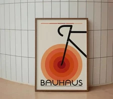 Bicycle Bauhaus Poster , Vintage mid-century modern , Printable Wall Art