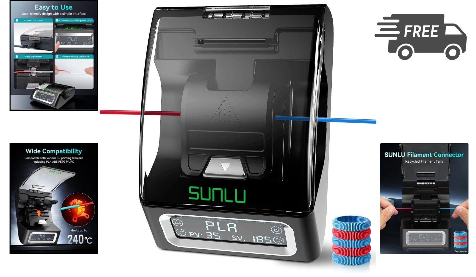 Filament Connector 1.75mm Fast Heating Fuser for 3D Printer Filament Up to 240°C