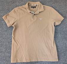 Barbour Men's Polo Shirt Short Sleeve Cotton Size Large Brown
