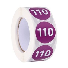 500 Pcs 1 Roll Clothing Size Stickers 110, Size Labels, Purple