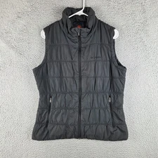 Columbia Vest Womens Large Black Omni Heat Sleeveless Zip Up Puffer Jacket